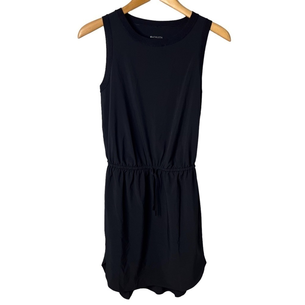 Athleta Rincon Dress Black Sleeveless Size XXS Drawstring Waist Style 291709 - Picture 9 of 9